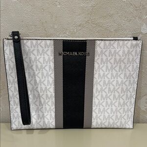 Michael Kors Monogram Clutch - Black, White and Gray